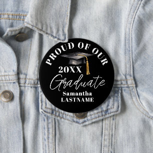Graduation Commencement Proud All Family Button