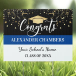 Graduation Confetti Blue Yard Sign