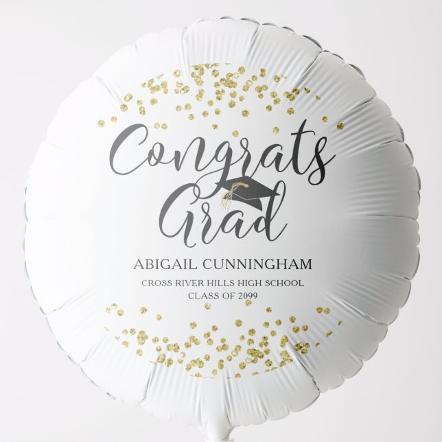Graduation Confetti CONGRATS GRAD Balloon (Front)