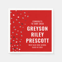  Graduation confetti personalized red gray