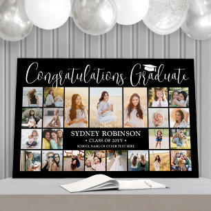 Graduation Congrats 23 Photo Collage Modern Black Foam Board