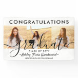 Graduation Congrats 3 Photo Collage Modern Script Banner Graduation Congrats 3 Photo Collage Modern Script Banner