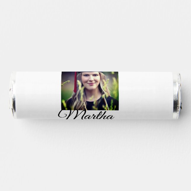 Graduation congrats add name photo city date class breath savers® mints (Front)