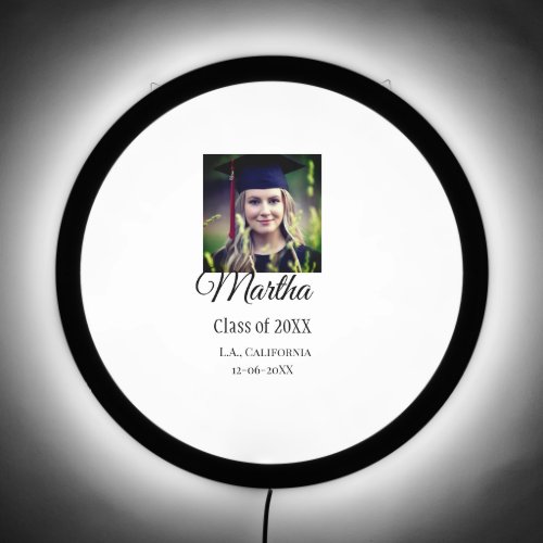 Graduation congrats add name photo city date class LED sign