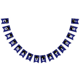 Graduation Congrats Blue Bunting Flags