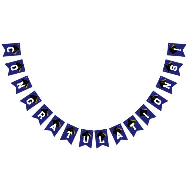 Graduation Congrats Blue Bunting Flags (All)