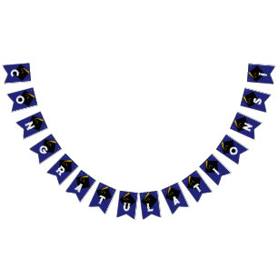 Graduation Congrats Blue Bunting Flags