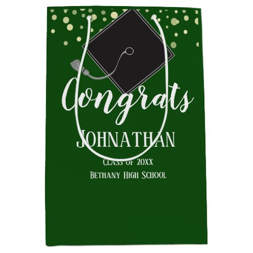 Graduation Congrats Class of 2021 Green Medium Gift Bag