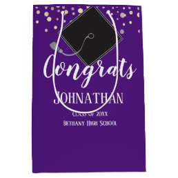 Graduation Congrats Class of 2021 Purple Medium Gift Bag