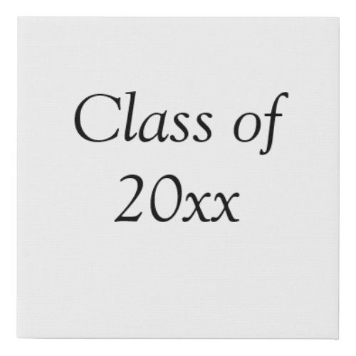 Graduation congrats class of 20xx add name text faux canvas print
