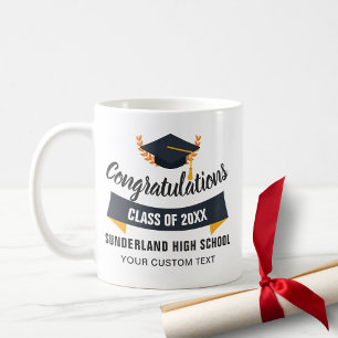 Graduation Congrats Class of 20XX School Custom Coffee Mug