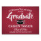 Graduation Congrats Elegant Red White & Black Yard