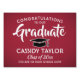 Graduation Congrats Elegant Red White & Black Yard