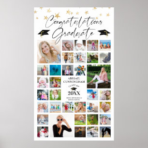 Graduation Congrats Grad 35 Photo Collage Script Poster