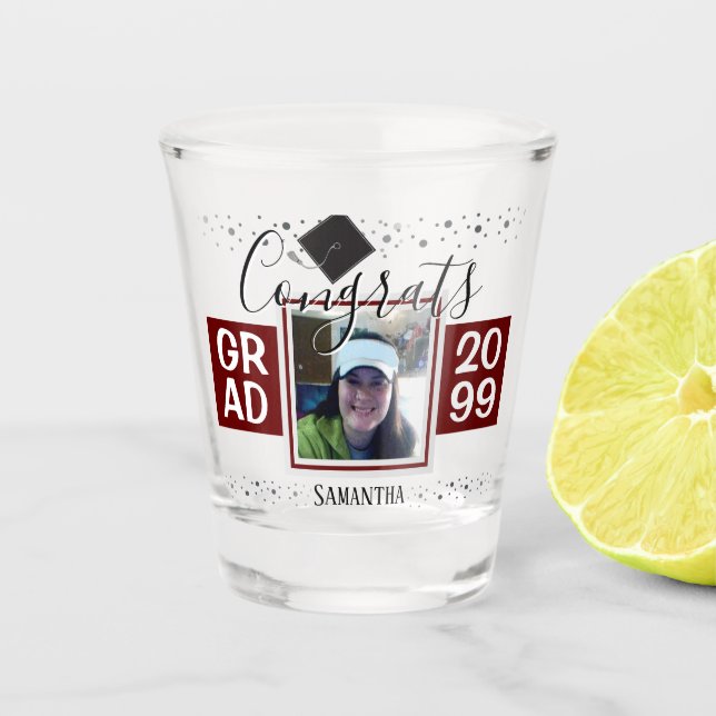 Graduation Congrats GRAD Year Wine Shot Glass (Front)