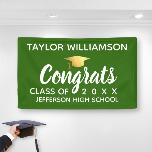 Graduation Congrats Graduate Add Name School Year Banner