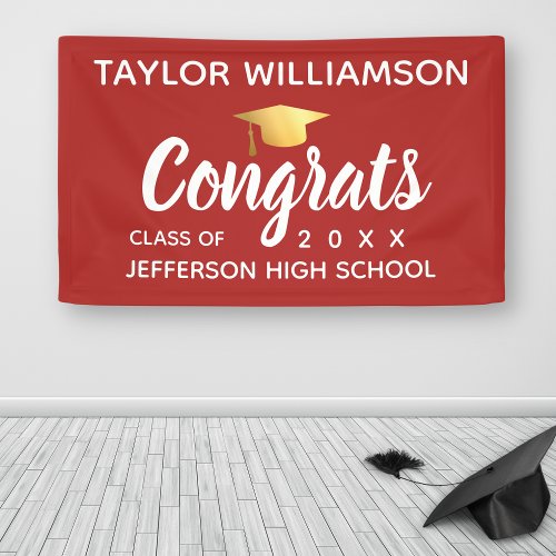 Graduation Congrats Graduate Add Name School Year Banner