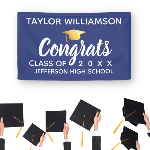 Graduation Congrats Graduate Add Name School Year Banner