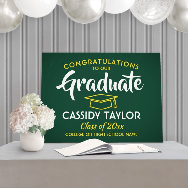 Graduation Congrats Green Gold Yellow and White Foam Board (Creator Uploaded)