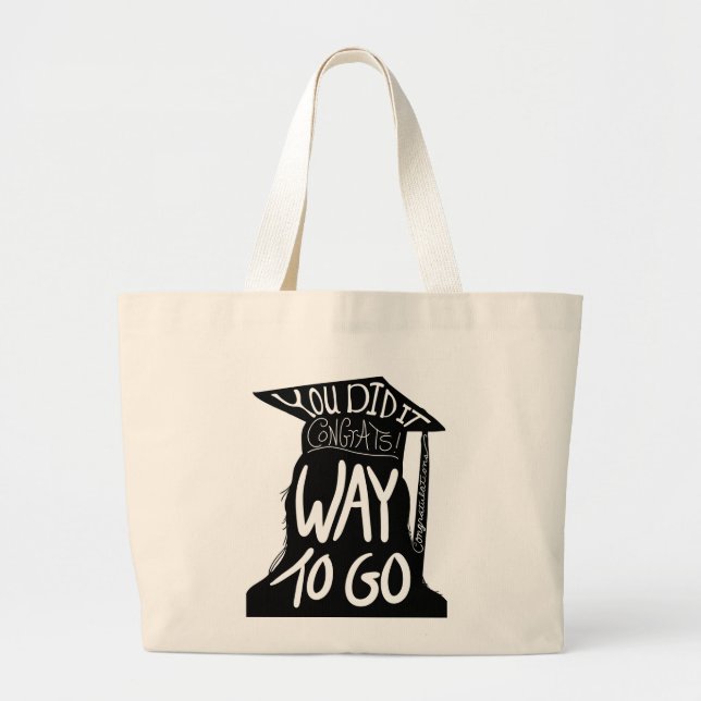 Graduation Congrats Large Tote Bag (Front)