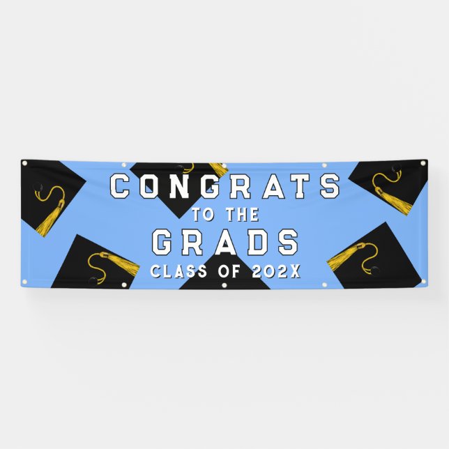 Graduation Congrats Light Blue Banner (Horizontal)
