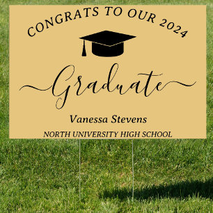 Graduation Congrats Modern Gold Sign