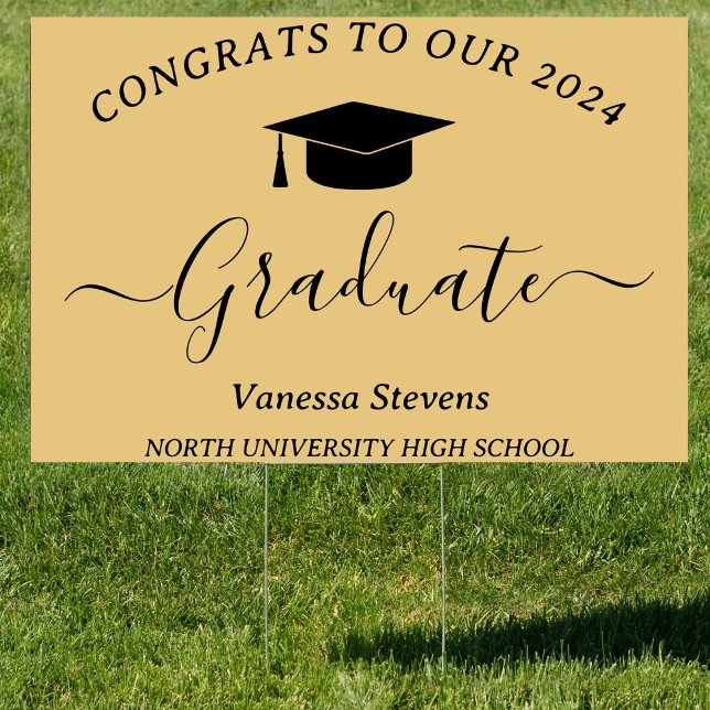 Graduation Congrats Modern Gold Sign (Creator Uploaded)