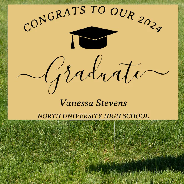 Graduation Congrats Modern Gold Sign | Zazzle