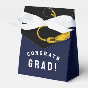 Graduation Congrats Navy Blue Favor Box