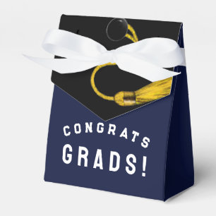 Graduation Congrats Navy Blue Favor Box