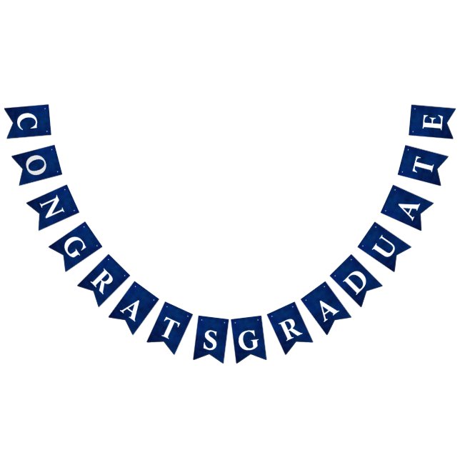 Graduation congrats on blue bunting flags (All)