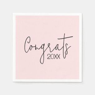 Graduation Congrats On Blush Pink Napkins