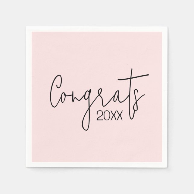 Graduation Congrats On Blush Pink Napkins (Front)