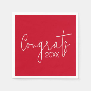Graduation Congrats On Red Napkins