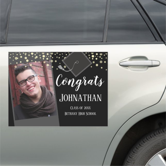 Graduation Congrats One Photo Large Car Magnet (In Situ)