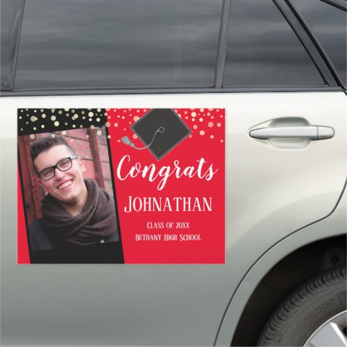 Graduation Congrats One Photo Large Car Magnet