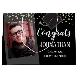 Graduation Congrats One Photo Large Gift Bag