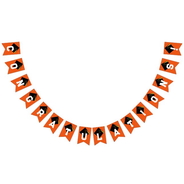 Graduation Congrats Orange Bunting Flags (All)