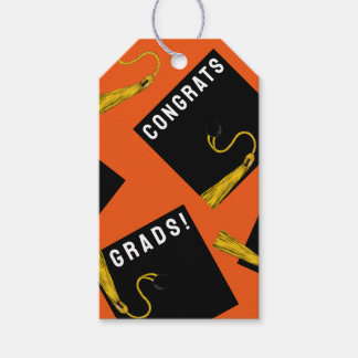 Graduation Congrats Orange Gift Tags