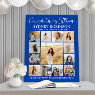 Graduation Congrats Photo Collage Royal Blue Foam Board