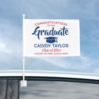 Graduation Congrats Red White & Blue Modern Parade