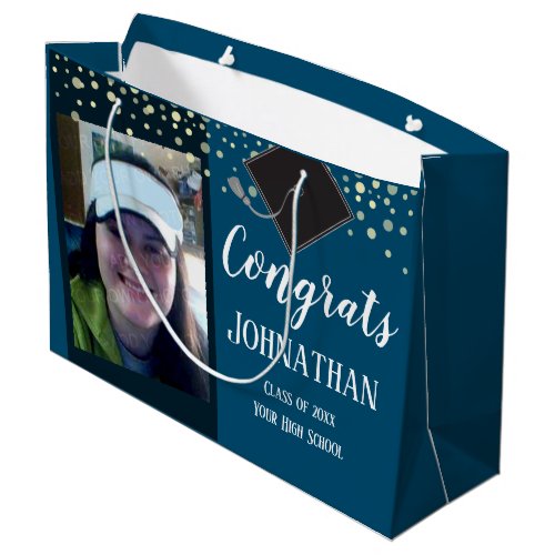 Graduation Congrats Two Photo Large Gift Bag