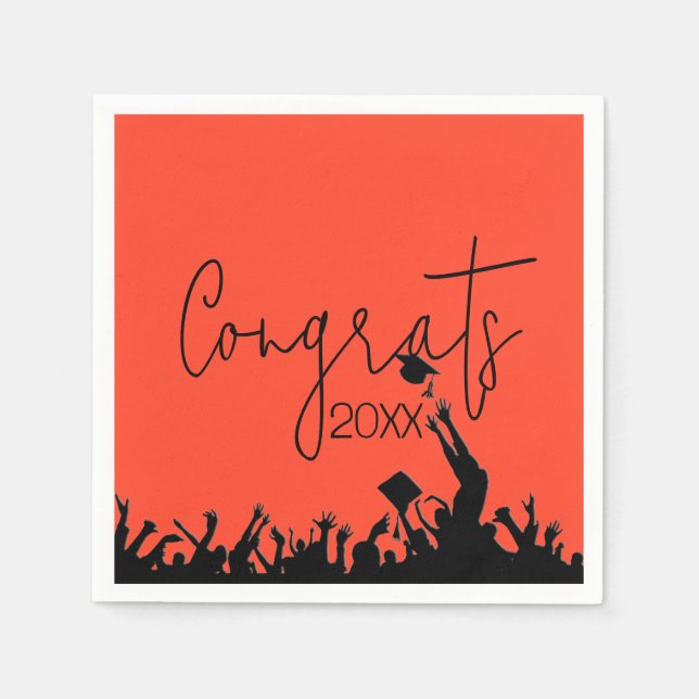 Graduation Congrats With Airborne Cap Napkins (Front)