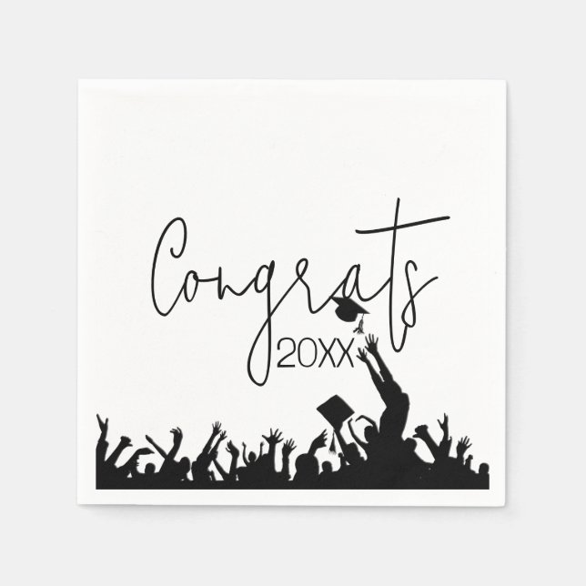 Graduation Congrats With Airborne Cap Napkins (Front)