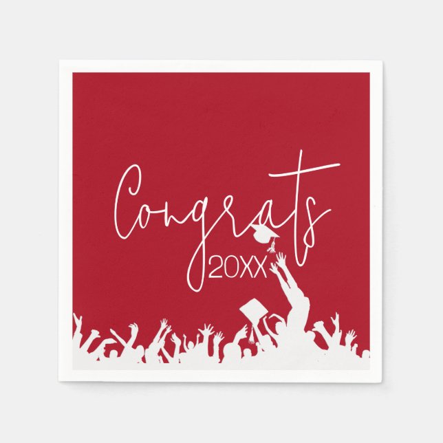 Graduation Congrats With White Caps Napkins (Front)