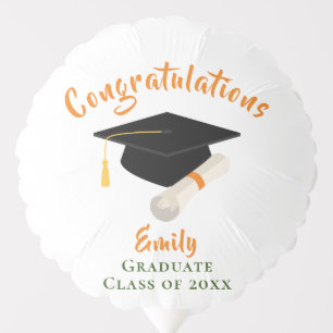 Graduation Congratulation Cap And Scroll Balloon