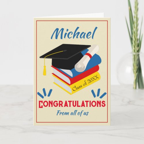 Graduation Congratulation Cap Scroll  Card