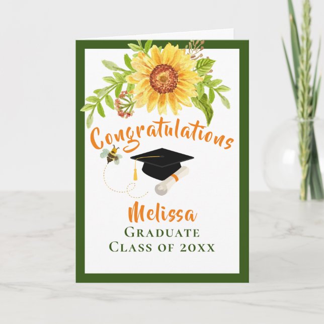 Graduation Congratulation Floral Card (Front)