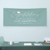 Graduation congratulation simple modern dusty blue