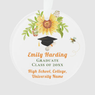 Graduation Congratulation Yellow Floral Ornament